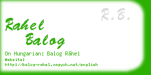 rahel balog business card