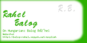 rahel balog business card